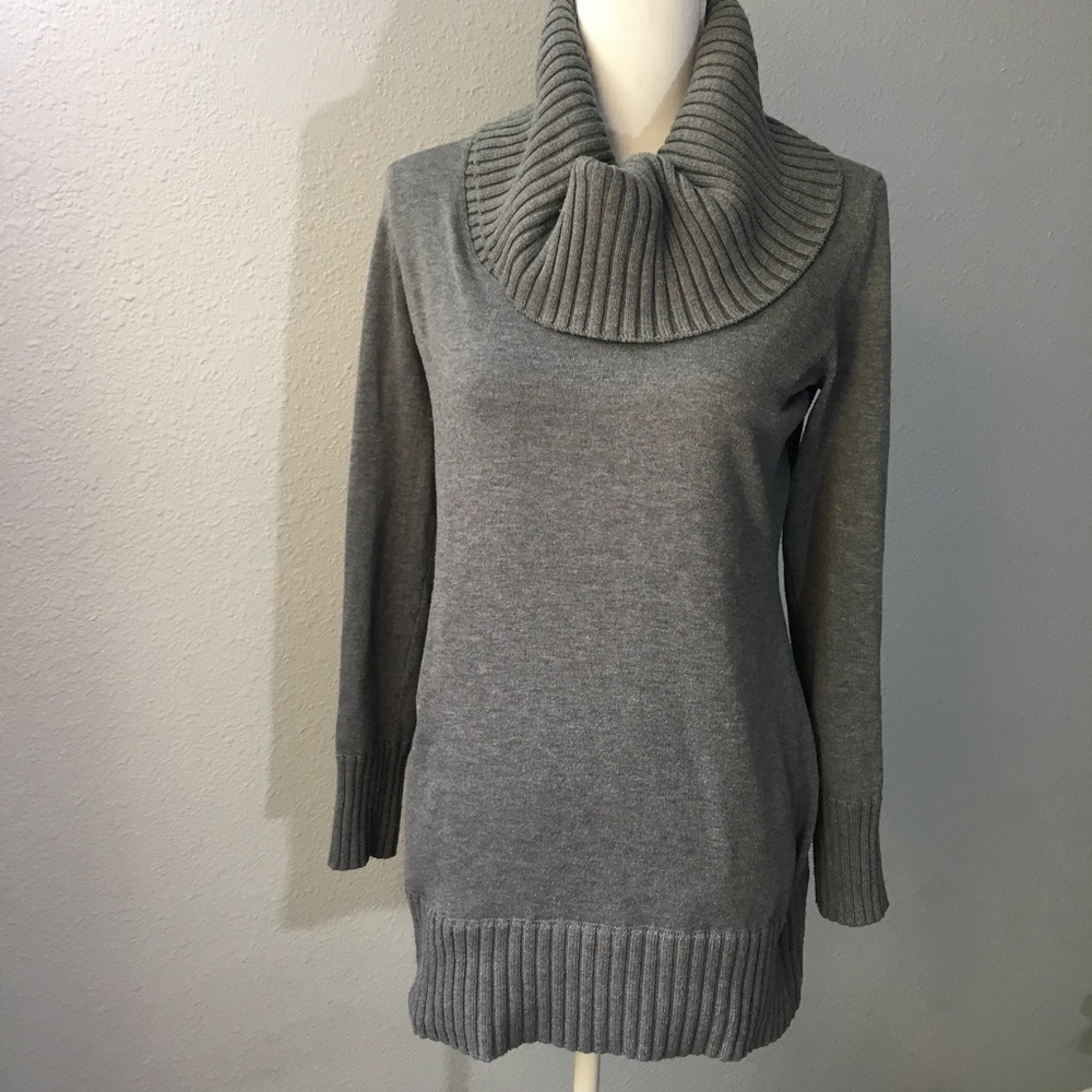 One A Gray Cowl Neck Sweater